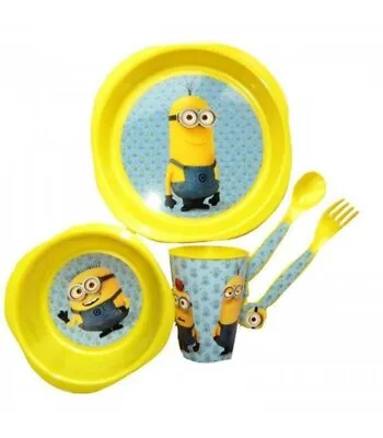 Buy 5pc Minions Kids Toddlers Dinner Breakfast Lunch Set Plate Bowl Mug Cutlery Gift • 8.36£