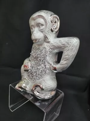 Buy Bling Silver Crushed Diamond  Monkey Scratching Under Arm • 13.50£