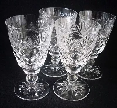 Buy 4 X Sherry Or Small Wine Glasses Possibly Thomas Webb Malverne 4.5 H (unsigned) • 12.99£