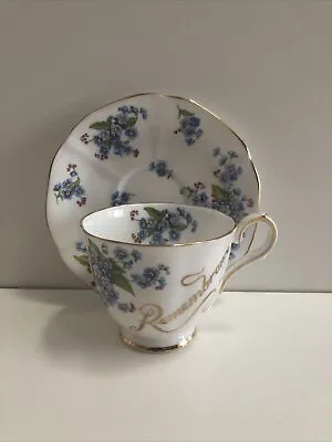 Buy Tuscan Fine Bone China Blue Floral “Remembrance Teacup/saucer Made In England • 36.94£