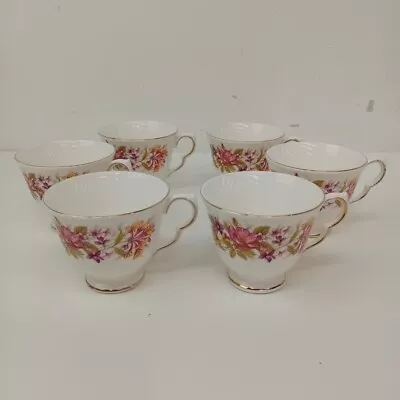 Buy Colclough Cups X 6 White Floral Bone China Vintage -WRDC • 7.99£