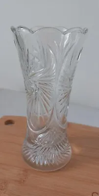 Buy Beautiful Glass Germany Vase 6 Inches Tall Cut Glass Vintage Heavy • 6£