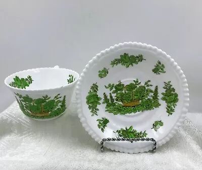 Buy Spode Copeland China England Basket Of Green Florals Cup And Saucer  • 18.91£