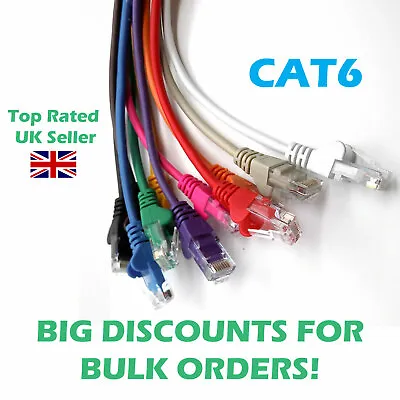 Buy CAT6 RJ45 Ethernet Cable Network LAN Patch Lead Fast Speed Router To PC NEW Lot • 144.95£