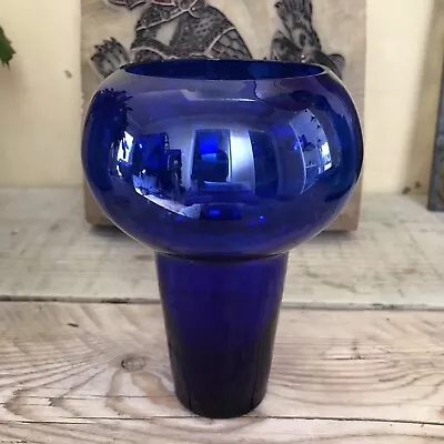 Buy Retro Glass Vase Cobalt Blue • 4.99£