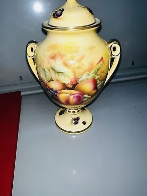 Buy Aynsley Hand Painted Orchard Gold Twin Handled Lidded Urn Bone China 9.5 Inches • 99.99£