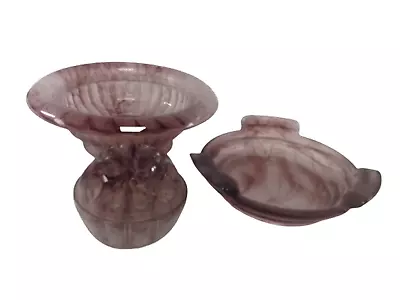 Buy Davidson Amethyst Cloud Glass Bowl, Frog And Plinth Purple Swirl Design Unique  • 9.99£