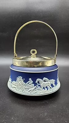 Buy Antique Vintage Wedgwood Adams Blue Cobalt Jasperware Neoclassical Pitcher Bowl • 60£