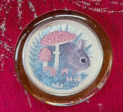 Buy Vintage Glass Paperweight Village Green Country Crafts Rabbit And Mushroom • 8.90£