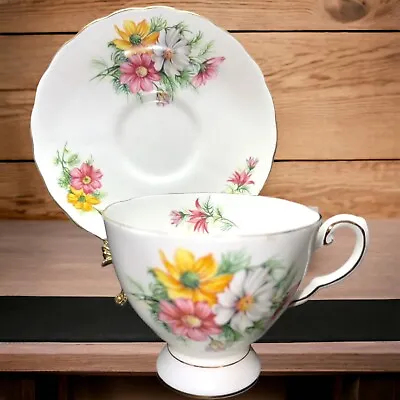 Buy Royal Tuscan Birthday Flowers “October’s Cosmos” Bone China Cup & Saucer England • 16.12£