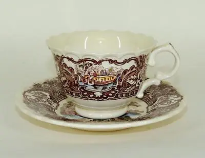 Buy Vernon Kilns California Pottery 1860 Pattern Cup & Saucer Canal Boat Scene • 7.11£