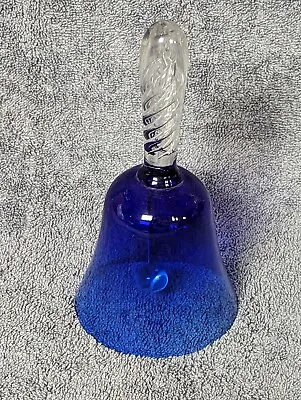 Buy Blue Glass Bell With Clear Handle Twist Design • 4£