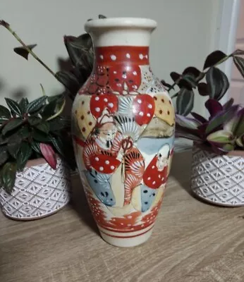 Buy Antique Japanese Vase Meiji Period Kyoto Satsuma Hand Glazed Pottery C1910  • 19.99£