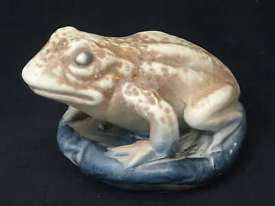 Buy LANGLEY WARE Art Pottery Oakes Period FROG On Lily Pad Animal FIGURE 1930's • 110£