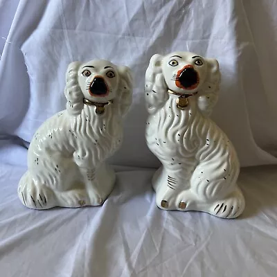 Buy Vintage Staffordshire Small Wally Mantle Dogs With Hollow Base • 40£