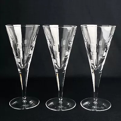 Buy 3 X Royal Doulton Metro Crystal  Wine Glasses / Flutes   8 6/8  Tall 21.3cm • 39£