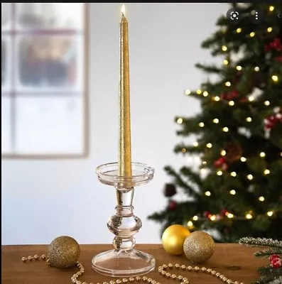 Buy Gisela Graham Clear Glass Ball Candlestick • 12.99£