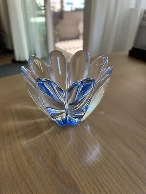 Buy Swedish - Orrefors -Glass 8 Petal Crystal Blue - 5  - Bowl / Candy Dish • 23.61£