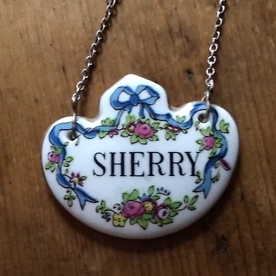 Buy Vintage SHERRY Fine China Decanter / Bottle Label By Royal Crown Staffordshire • 15£