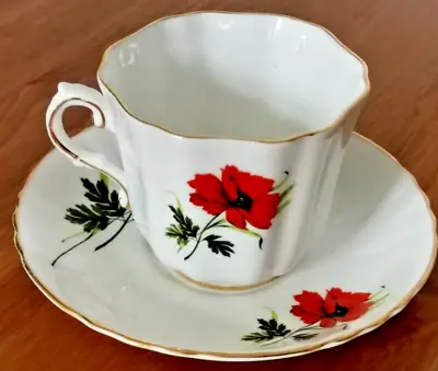 Buy Royal Grafton China Red Poppy Tea Trio Tea Cup Saucer & Side Plate Fine Bone  • 20.99£