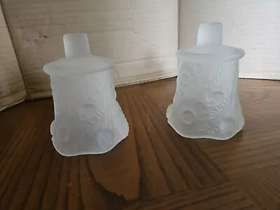 Buy Set Of 2 Frosted  Glass  Candle Holders Votive With Stem  4  Tall • 6.23£