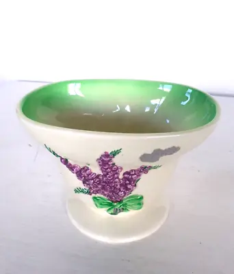 Buy Sylvac Ceramic Small Bowl Posy Vase Green Lavender Bouquet Model 2491 • 10£