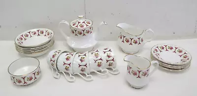 Buy Tea Set X 19 Royal Sutherland Bone China Cups & Saucers Milk Jug Pot Sugar Bowl • 18.99£