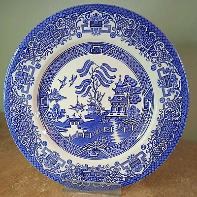 Buy Vintage EIT England Ironstone Willow Pattern Blue & White Dinner Plate 22.5cm • 4.95£