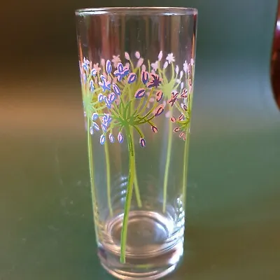 Buy Hand Painted High Ball Glass Tumbler With Allium Vintage 16cm • 8£