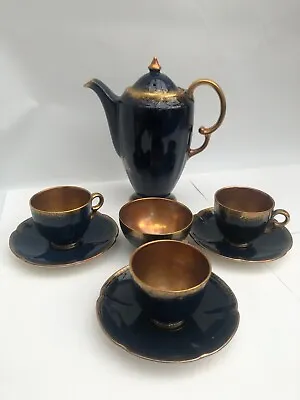 Buy Vintage Crown Devon 'fieldings' Cobalt Blue And Gold Tea/coffee Set • 38.99£