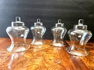 Buy 4 Beautiful Vintage Etched Wheat Votive Glass Cups, Peg Candles, Made In Mexico. • 32.81£