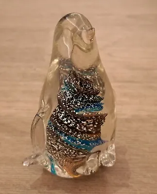 Buy Murano Style Art Glass Multicoloured Spiral Penguin Figurine Paperweight  • 9.99£