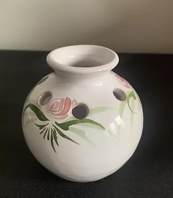 Buy VINTAGE French Pique Fleurs 6 Holes Pottery Flower Hand Painted Vase - France • 26.91£