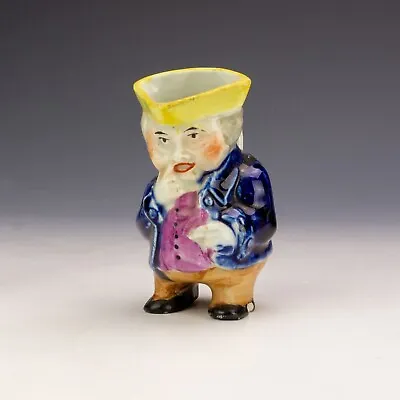 Buy Antique Staffordshire Pottery - Comical Toby Jug - With Separated Feet • 14.99£