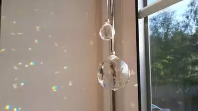 Buy Suncatcher Crystal Hanging Glass Prism Window Chime Ball2cm,Fengshui Sun Catcher • 3.99£