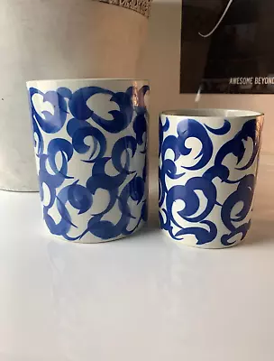 Buy 2 Of T G Green Gresley Ceramic Pot Jar No Lids Gorgeous Blue Swirl Vintage? VGC • 47.95£