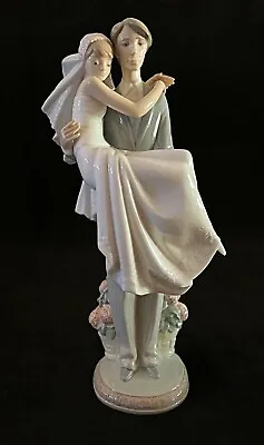 Buy LLADRO #5282 Over The Threshold Wedding Couple Bride & Groom Retired Figurine • 123.04£