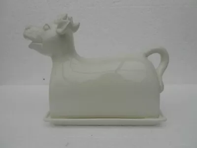 Buy Vintage Laura Ashley At Home ~ White China Cow Butter Dish ~ 1960's • 11£