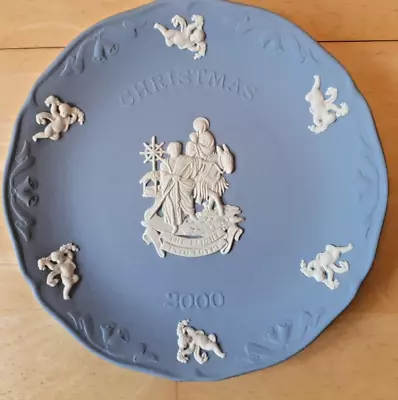 Buy Wedgewood Blue Jasperware Christmas Plate  2000 • 8£