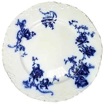 Buy Antique Johnson Brothers Neapolitan Flow Blue English Dinner Plate Circa 1800s • 28.94£