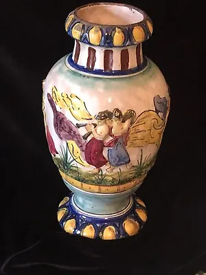 Buy Early Italian Majolica Pottery Vase • 40£