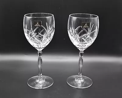 Buy Pair Of Royal Doulton Cut Crystal Daily Mail Red Wine Glasses 21 Cm  8 1/8  • 20£