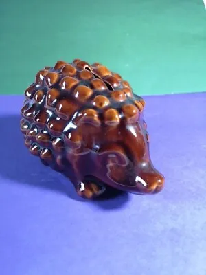 Buy Vintage Denmead Pottery Hedgehog Money Box Piggy Coin Brown Ceramic Ornament • 19£