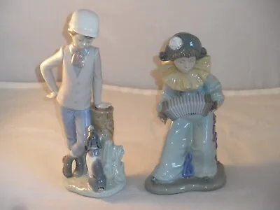 Buy NAO. LLADRO Figurines Harlequins Concerto Boy With Accordion & Boy With Dog A/F • 14.99£
