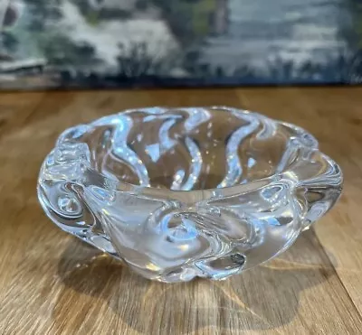 Buy Vintage Daum France Clear Crystal Small Lobed Glass Bowl Signed • 35£