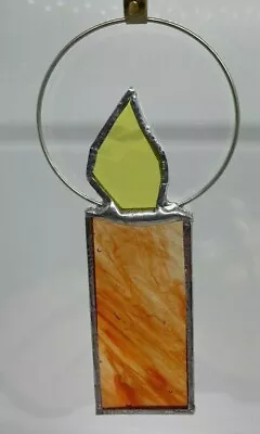 Buy F119 Stained Glass Suncatcher Hanging Christmas Mini Candle Orange • 5.50£