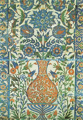 Buy D062103 Panel With Vase. Underglazed Iznik Tile. Mosque Of Takkeci Ibrahim Aga. • 5.99£