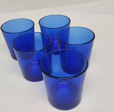 Buy Libbey Cobalt Blue Glasses Tumbler Juice Cocktail 12 Oz - Set Of 5 • 23.53£
