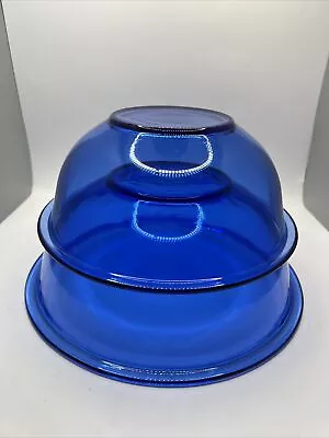 Buy Vintage PYREX Cobalt Blue Glass 2 Piece Nesting Mixing Bowl Set 325 And 323 • 23.62£