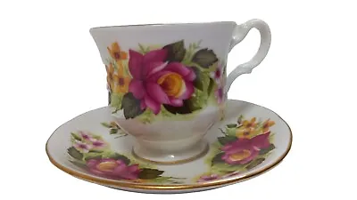 Buy Vintage Fine Bone China Royal Kent Staffordshire England Floral Teacup & Saucer • 14.50£